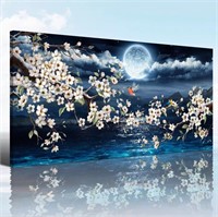 48x24" Lunar Cherry Blossom Wall Art