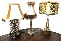 Decorative Table Lamps Lot of 3
