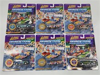 6) JOHNNY LIGHTNING DRAGSTERS NEW IN PACKAGE