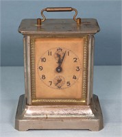 Antique Nickel Plated Carriage Clock