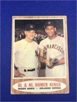 1962 Topps AL & NL Homer Kings Roger Maris -