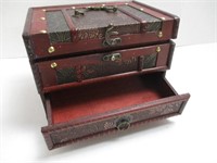 Decorative Wooden Jewelry Box - SOLD AS IS