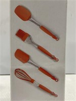 silicone kitchen utensils set 4 pc orange
