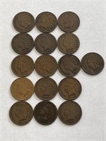 (16) Indian Head Pennies