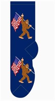 NEW -- FUN SOCKS BIG FOOT USA FLAG BLUE