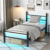 CollaredEagle Twin Bed Frame with Headboard and F