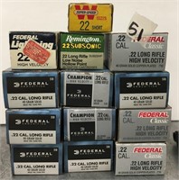 13 small boxes of 22ca LR          (k 18)