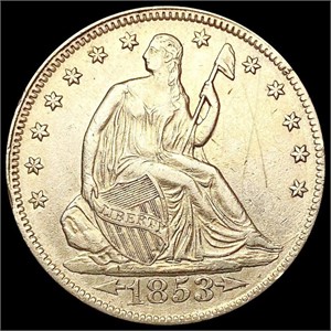 1853 A+R Seated Liberty Half Dollar CLOSELY