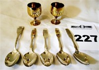 4H Homemakers Club Spoons & Brass Goblets