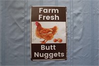 Retro Tin Sign: Farm Fresh Butt Nuggets
