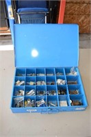 METAL HARDWARE TRAY WITH CONTENTS