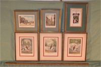 Lot: 6 Continental framed works