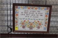 Framed Needlepoint "Love Wasn't Put in Your …
