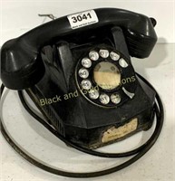 Vintage Black Bakelite Monophone Desk Phone