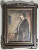 Framed print of a lady