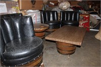 Barrel table and chairs suite