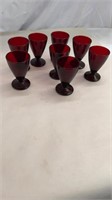 Ruby Red Glasses 3.5" Tall (8)