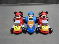 Lot of 3 Disney Just Play Diecast Cars Mickey Duck