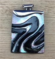 Sterling & Carved Abalone Pendant