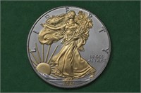 2021 ASE .999 Silver Eagle Gold Tone