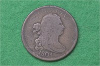 1805 Half Cent Sm. 5 No Stems