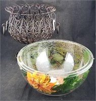 New Floral Bowl & Wire Decorative Vase