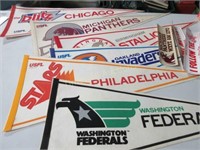 USFL vintage pennants and stickers