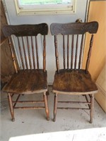 2 pressed back chairs