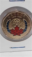 CANADIAN 1945-2020 COMMEMORATIVE COLOURED $1 COIN