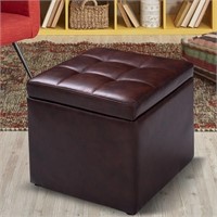 E9027  Costway 16 Cube Ottoman Red Brown