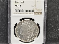 1903 Morgan Silver Dollar Coin MS64