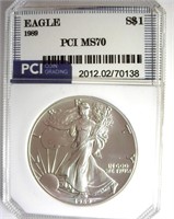 1989 Silver Eagle MS70 LISTS $1200