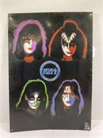 KISS METAL EMBOSSED SIGN - 17" X 12"