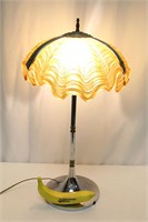 Hollywood Regency Amber Glass Clam Shell Lamp