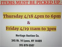 .....Please note pick-up days & tiimes.....