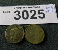 1895 and 1900 Indian head pennies
