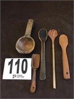 Lot of Old Wooden Spoons