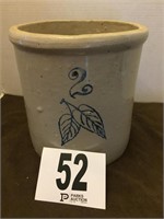 2 Gallon Vintage Crock 9 ½”T