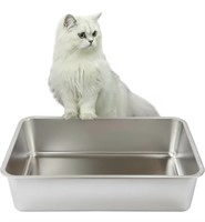 High-Sided Stainless Steel Cat Litter