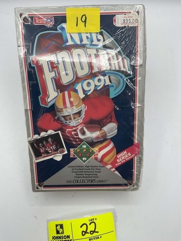 1991 NFL FOOTBALL UPPER DECK 36PK BOX