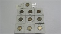 10 Assorted Buffalo Nickels worth $3.00 each