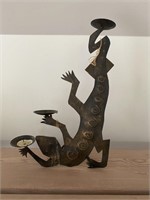 Decorative Tin Gecko Candle Holder