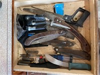Knives and other contents of drawer