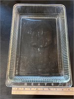 1940s Glass Refrigerator Meat Tray