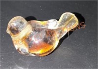 Vintage glass bird clear and amber