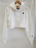 WOMENS CHAMPION CROP HOODIE SMALL WITH STAINS