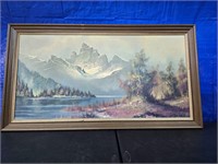 Vintage Misty Peaks Wijmer Framed Print