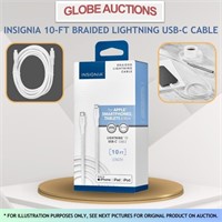 INSIGNIA 10-FT BRAIDED LIGHTNING TO USB-C CABLE