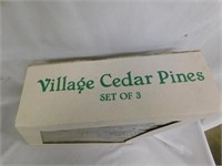 Set of 3 village cedar pines, Dept. 56