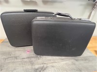 2 vintage hard sided suitcases